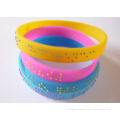 Eco-friendly Glueing Silicone  Wristbands Embossed Printed Silicone Bracelets